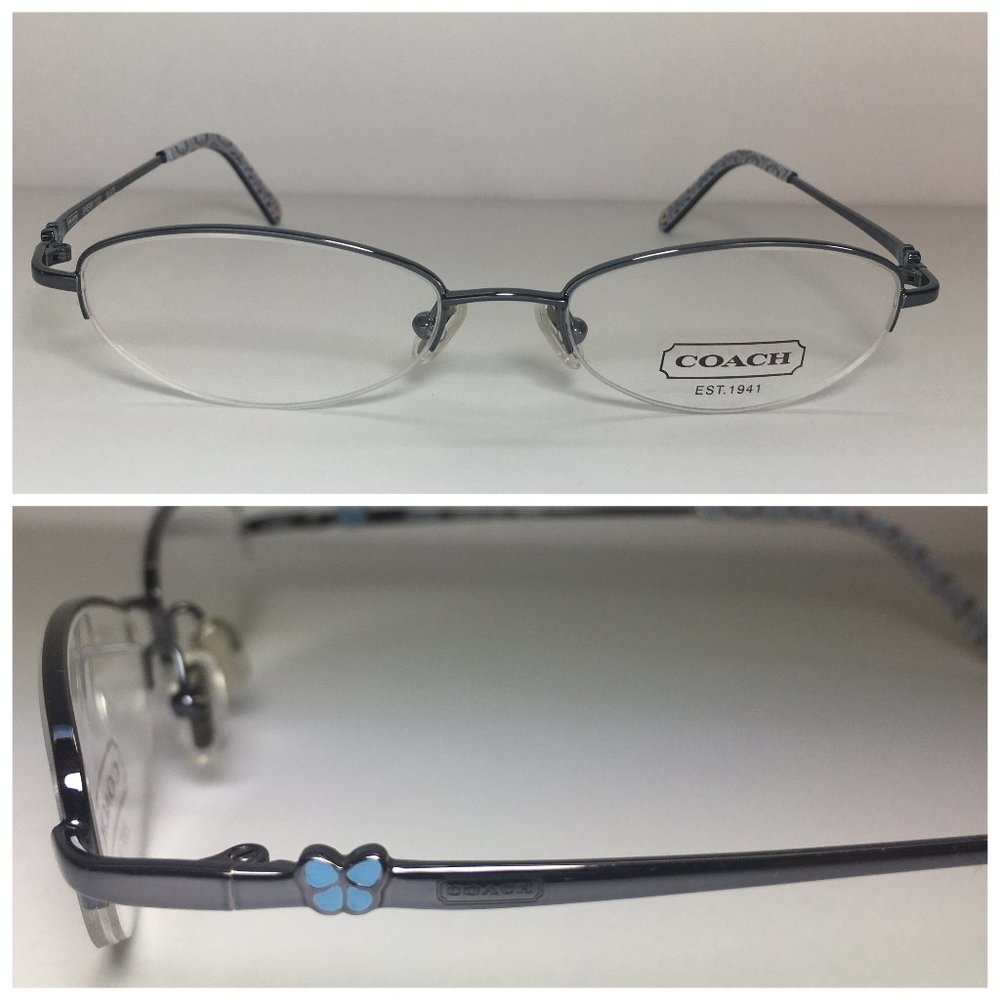 Coach Kids Brown Blue Oval Eyeglasses Glasses Frames NWOT